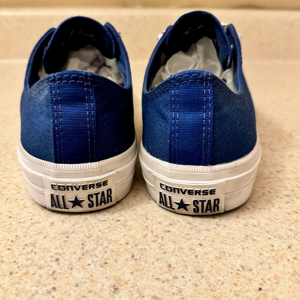 Converse Blue BLING toe cap neakers with Baseball Stitch Laces - Picture 11 of 13